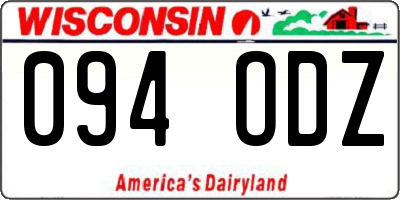 WI license plate 094ODZ