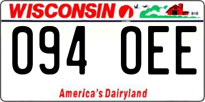 WI license plate 094OEE