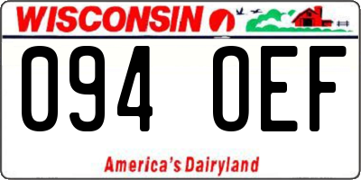 WI license plate 094OEF
