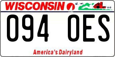 WI license plate 094OES