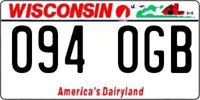 WI license plate 094OGB