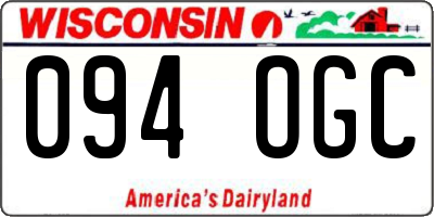 WI license plate 094OGC