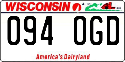 WI license plate 094OGD