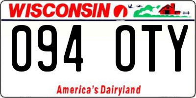 WI license plate 094OTY