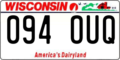 WI license plate 094OUQ