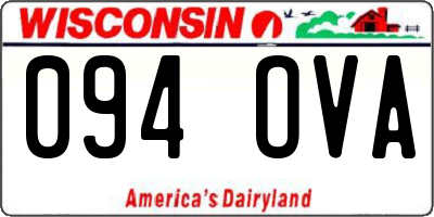 WI license plate 094OVA
