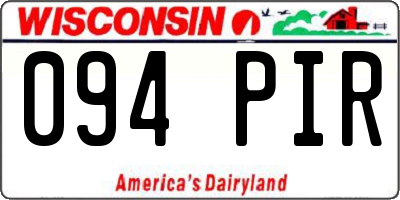 WI license plate 094PIR