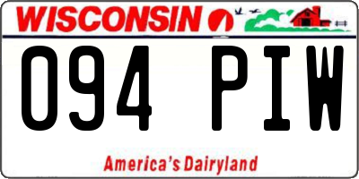WI license plate 094PIW