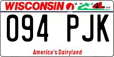 WI license plate 094PJK