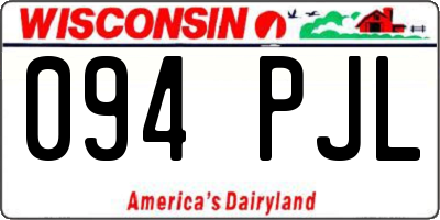 WI license plate 094PJL