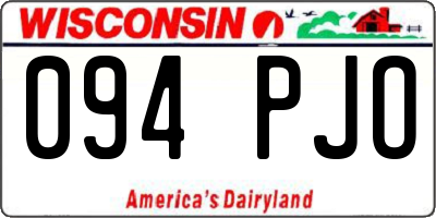 WI license plate 094PJO