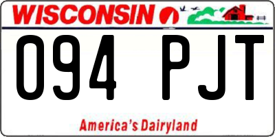 WI license plate 094PJT