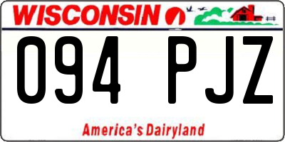 WI license plate 094PJZ