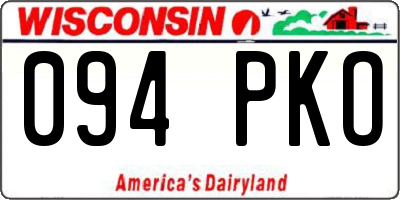 WI license plate 094PKO