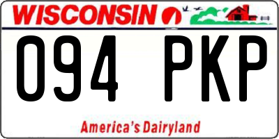 WI license plate 094PKP
