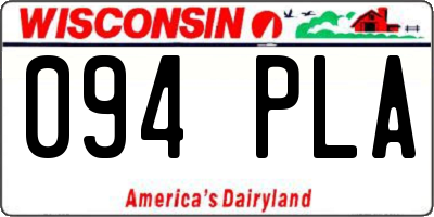 WI license plate 094PLA