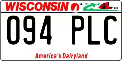 WI license plate 094PLC