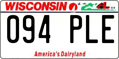 WI license plate 094PLE