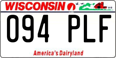 WI license plate 094PLF