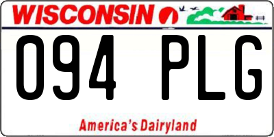 WI license plate 094PLG