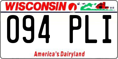 WI license plate 094PLI