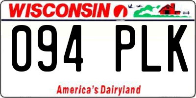 WI license plate 094PLK