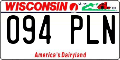 WI license plate 094PLN