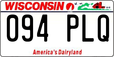 WI license plate 094PLQ