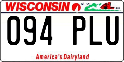 WI license plate 094PLU