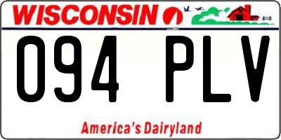 WI license plate 094PLV