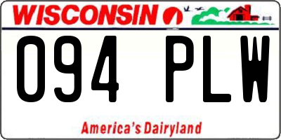 WI license plate 094PLW