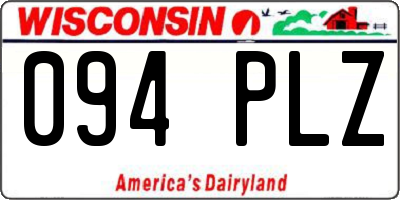 WI license plate 094PLZ