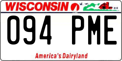 WI license plate 094PME