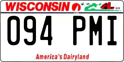 WI license plate 094PMI