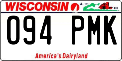 WI license plate 094PMK