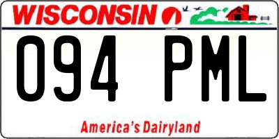 WI license plate 094PML