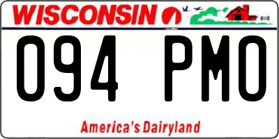 WI license plate 094PMO
