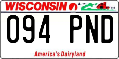 WI license plate 094PND