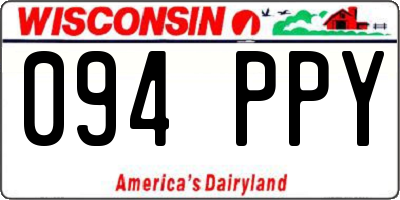 WI license plate 094PPY