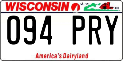 WI license plate 094PRY