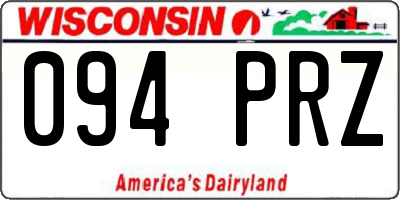 WI license plate 094PRZ