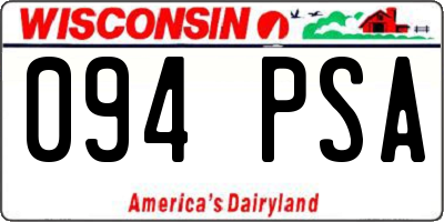 WI license plate 094PSA
