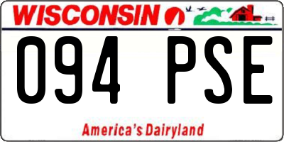 WI license plate 094PSE