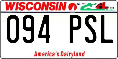 WI license plate 094PSL