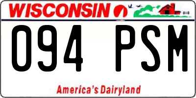 WI license plate 094PSM
