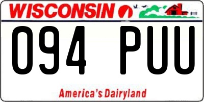 WI license plate 094PUU