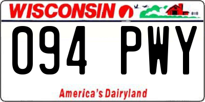WI license plate 094PWY