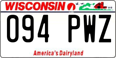 WI license plate 094PWZ