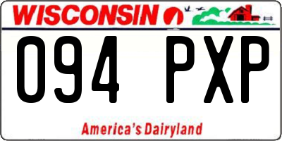 WI license plate 094PXP