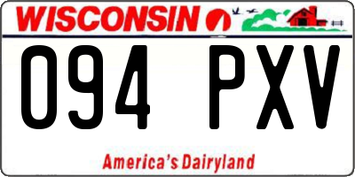 WI license plate 094PXV